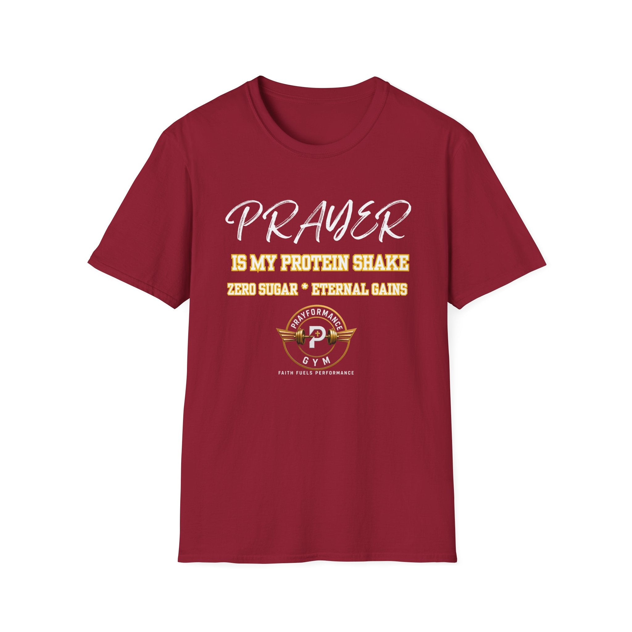 Prayer is my Protein Shake Unisex Softstyle T-Shirt