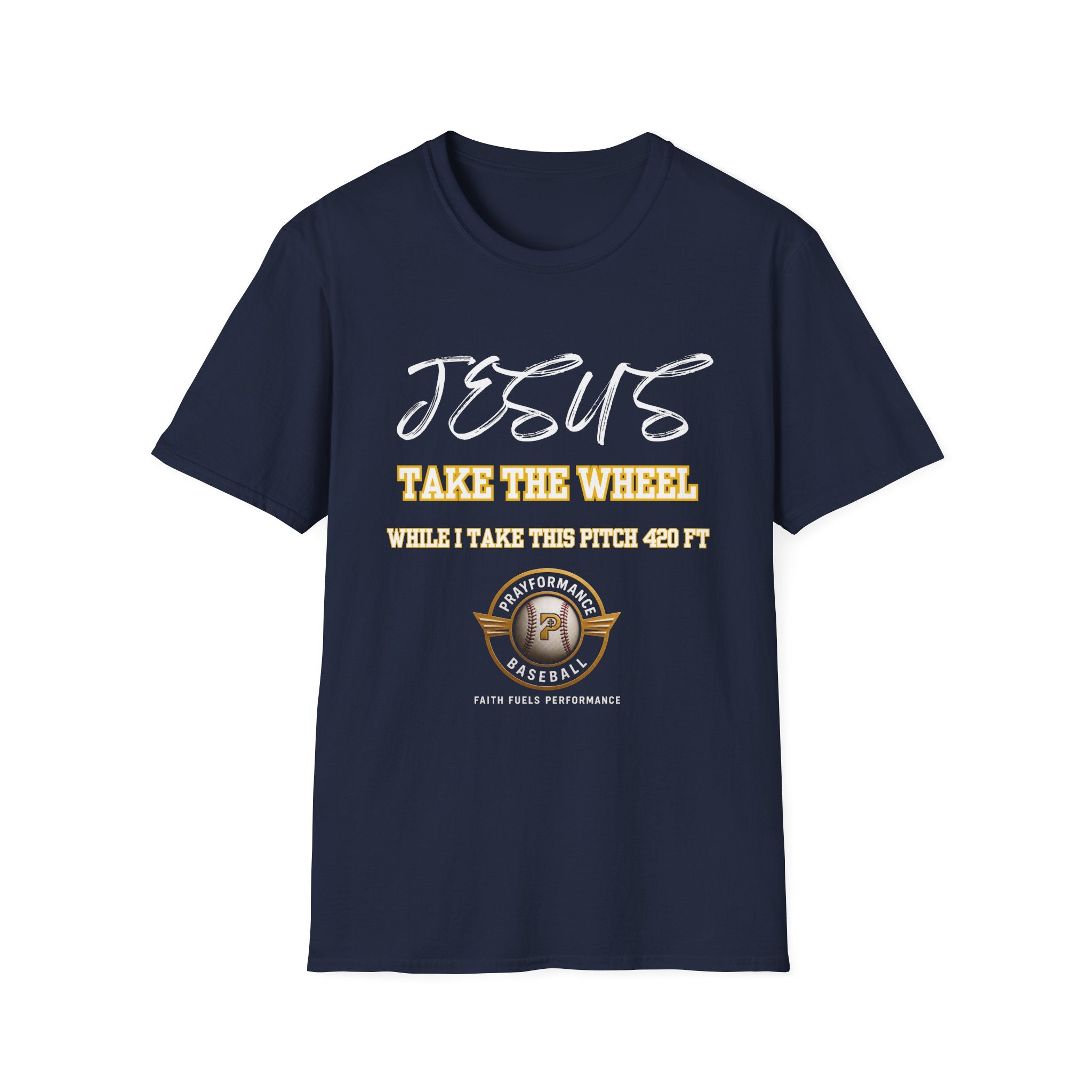 Jesus Sending Baseball 420ft Unisex Softstyle T-Shirt
