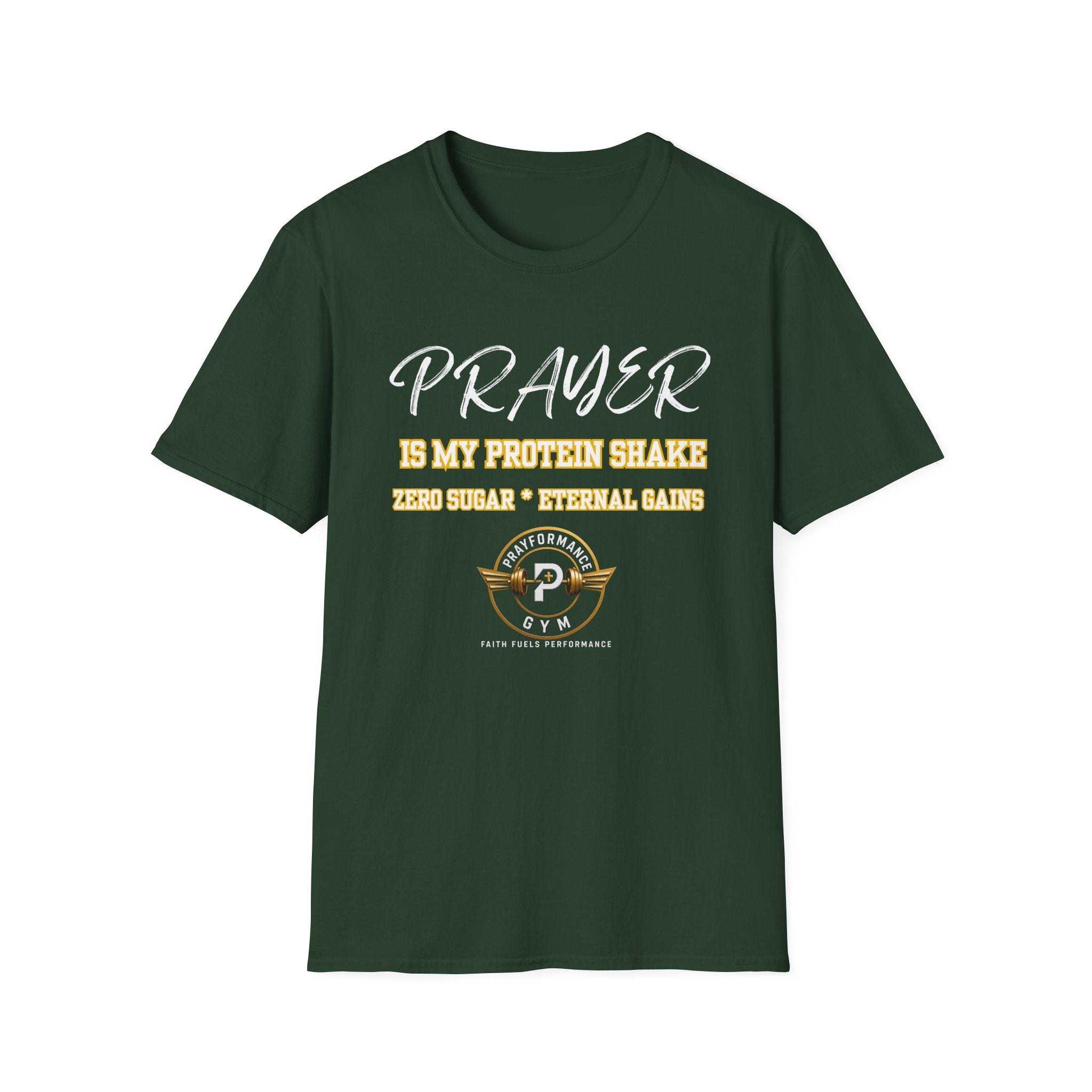 Prayer is my Protein Shake Unisex Softstyle T-Shirt