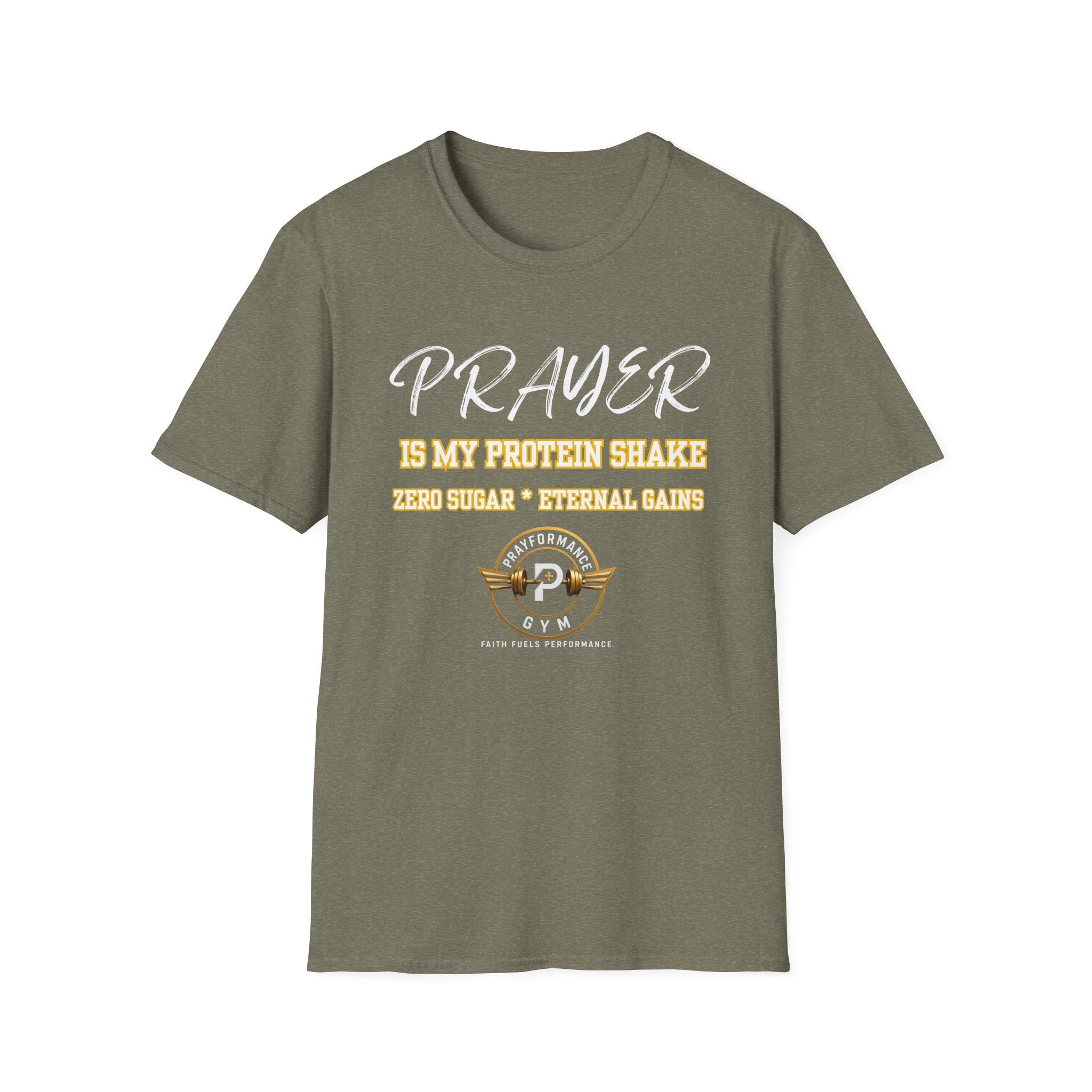 Prayer is my Protein Shake Unisex Softstyle T-Shirt