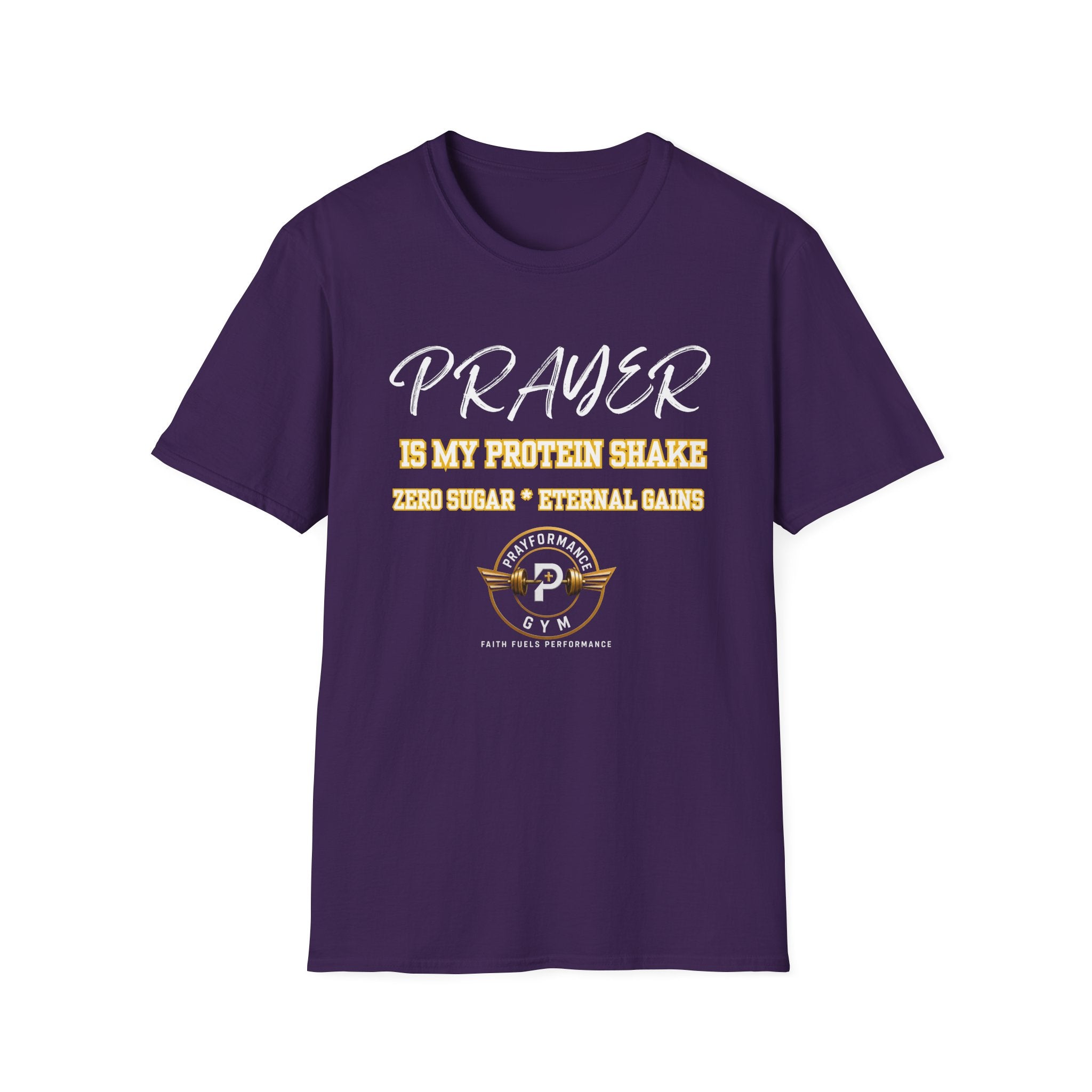 Prayer is my Protein Shake Unisex Softstyle T-Shirt